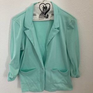 Teal suit jacket
